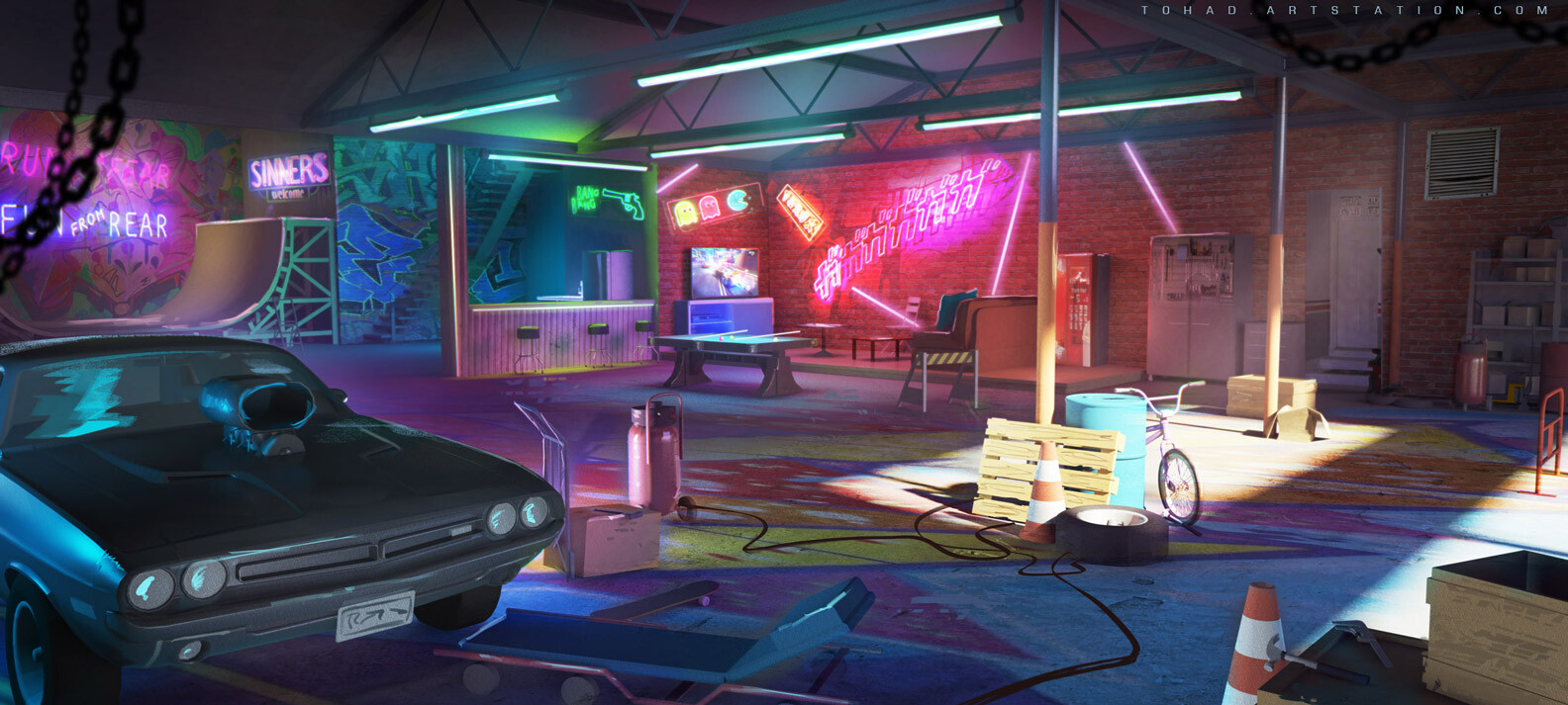 Fast &amp; Furious Spy Racers : Garage interior