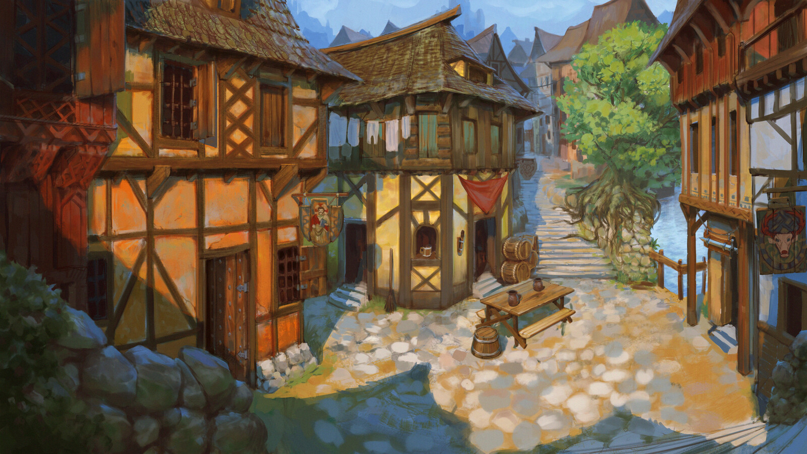 Strasbourg inspired medieval city