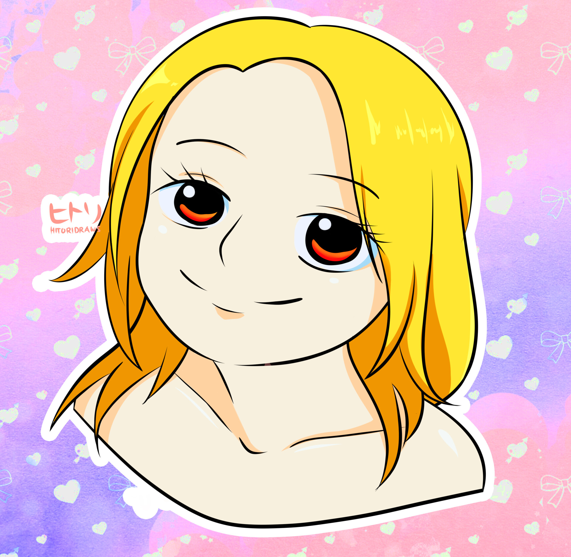 Artstation Self Portrait Colored Clean Sketch Rose Ann Erilla