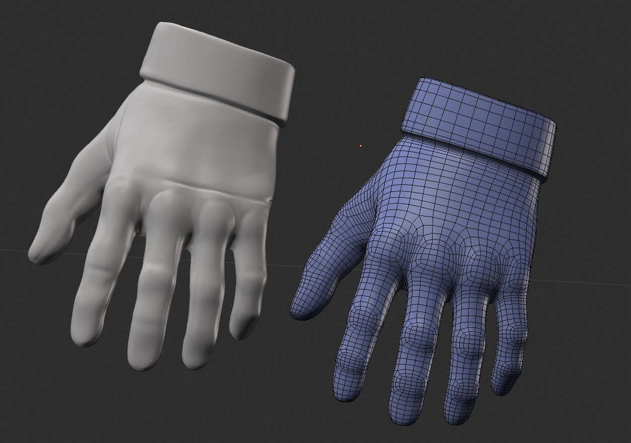 Retopology of a glove
