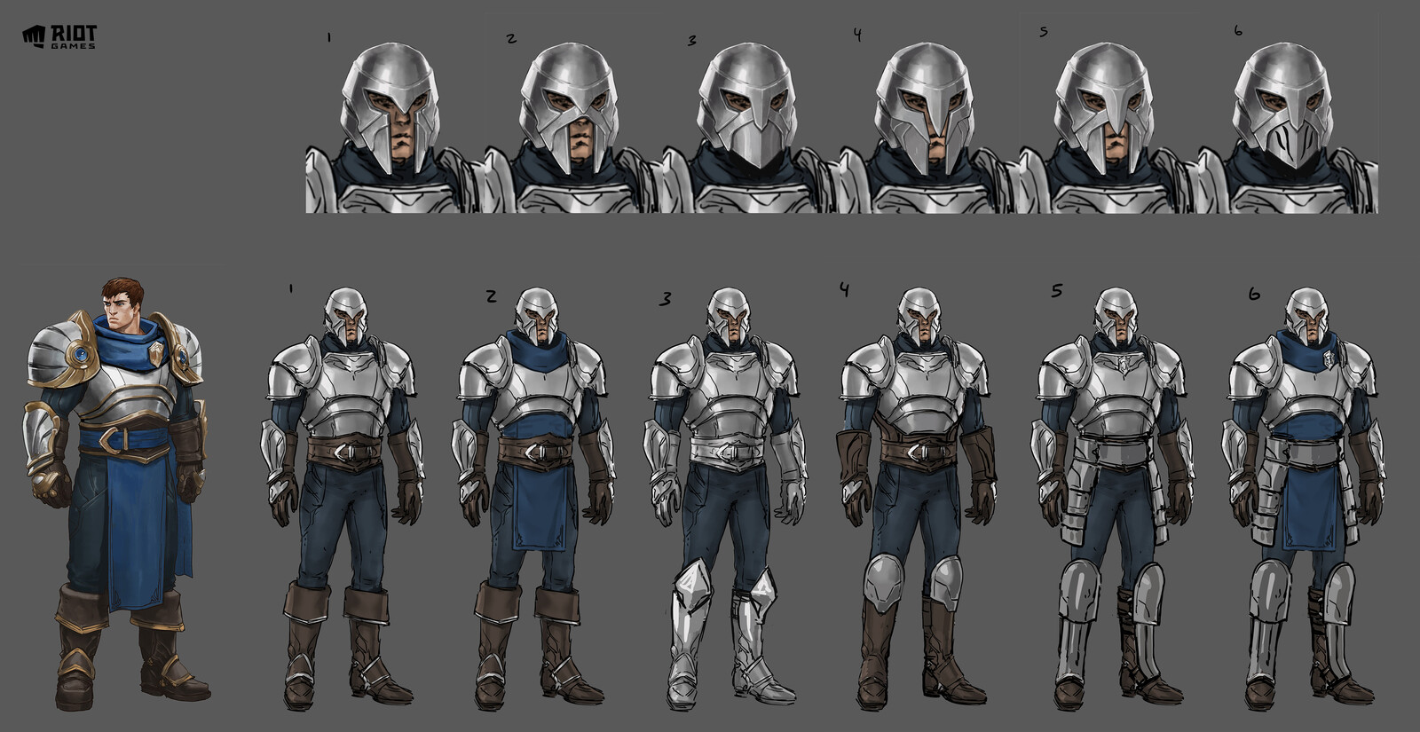 Concepts for the Demacian soldiers.