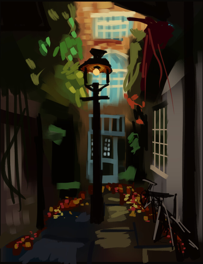 Artstation Aesthetic Alleyway Lighting Lunaticmoonart