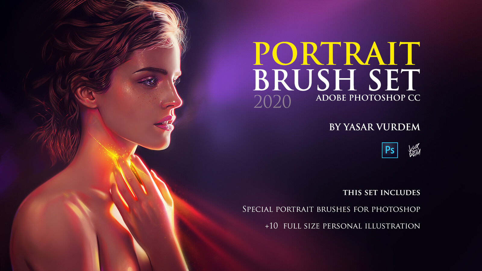 A Set of special brushes in categories includes, sketch, hard, soft, skin, freckles, hair, eye brushes

Download Link: https://www.artstation.com/vurdem/store/YxPB/portrait-brush-set-for-photoshop