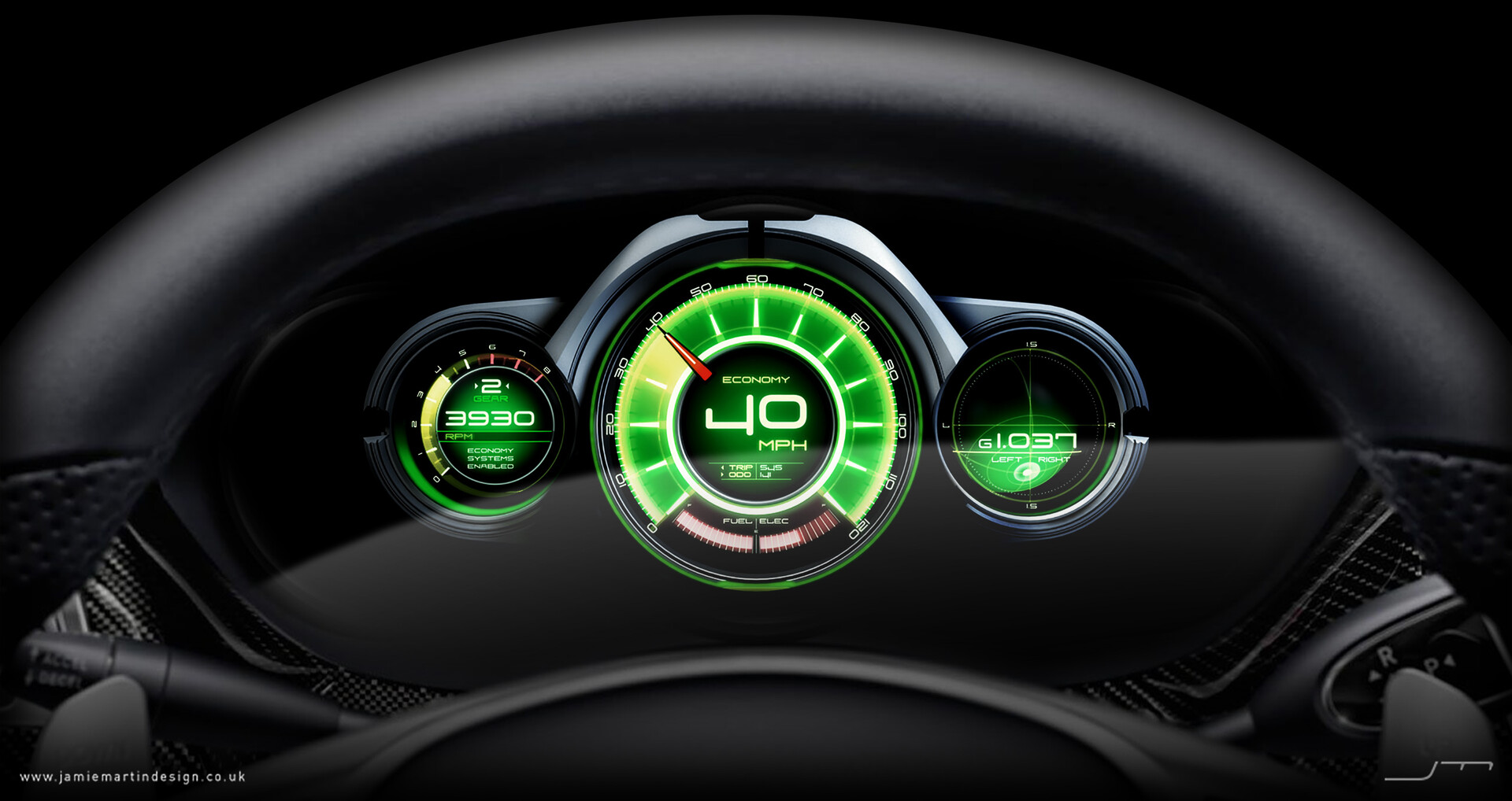Jamie Martin Digital Car Dashboard speedometer designs