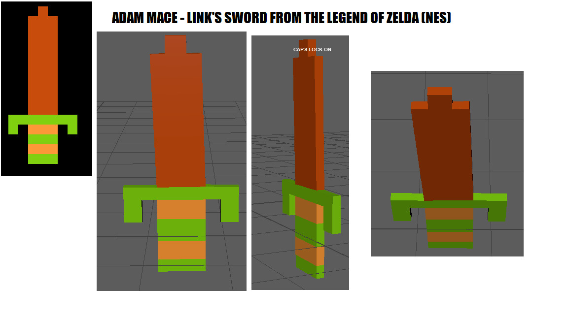 Adam Mace Link's Sword 3D Maya Model (TLOZ, 1986)