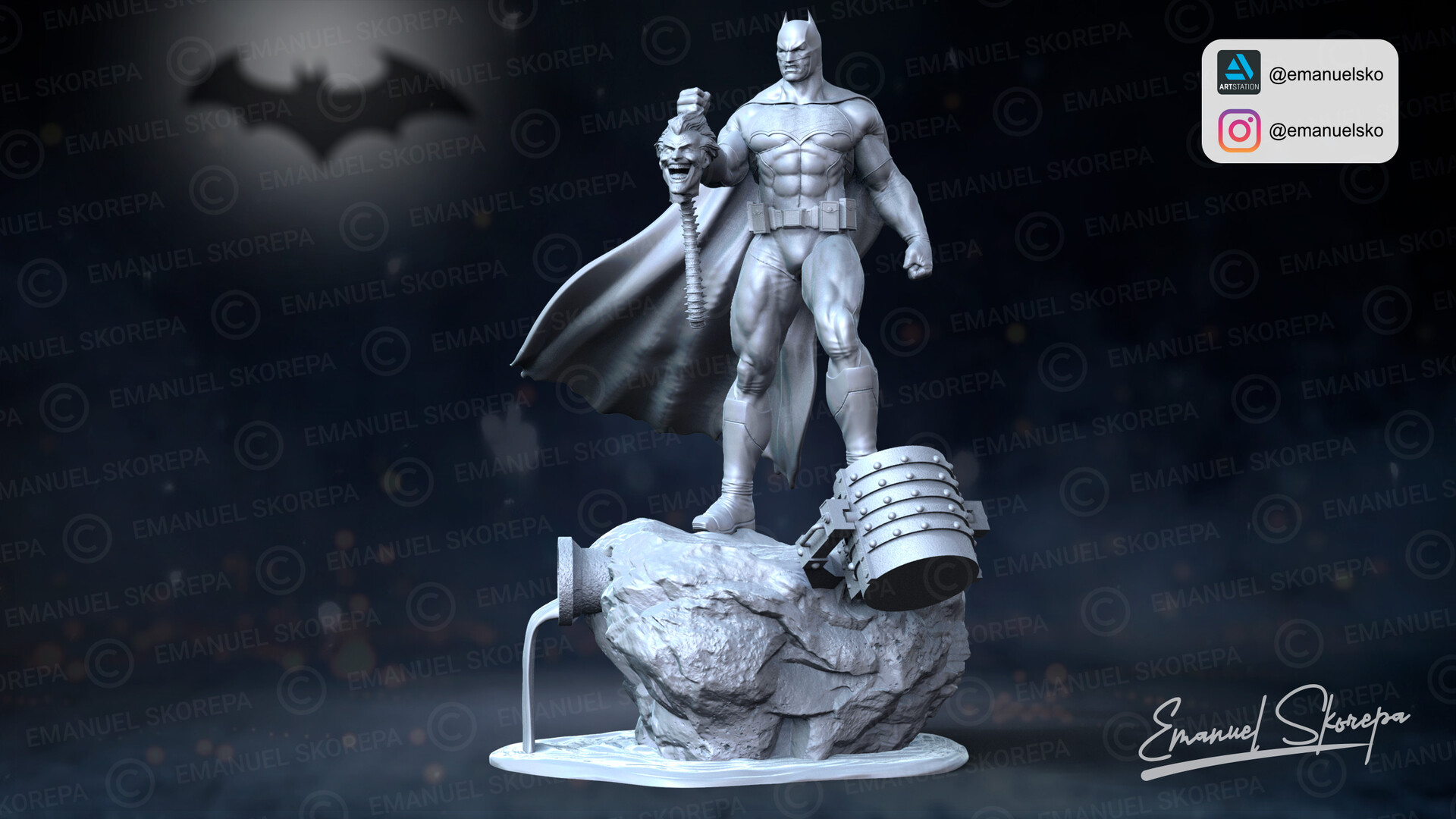 Emanuel Skorepa - Batman Statue 3D Print