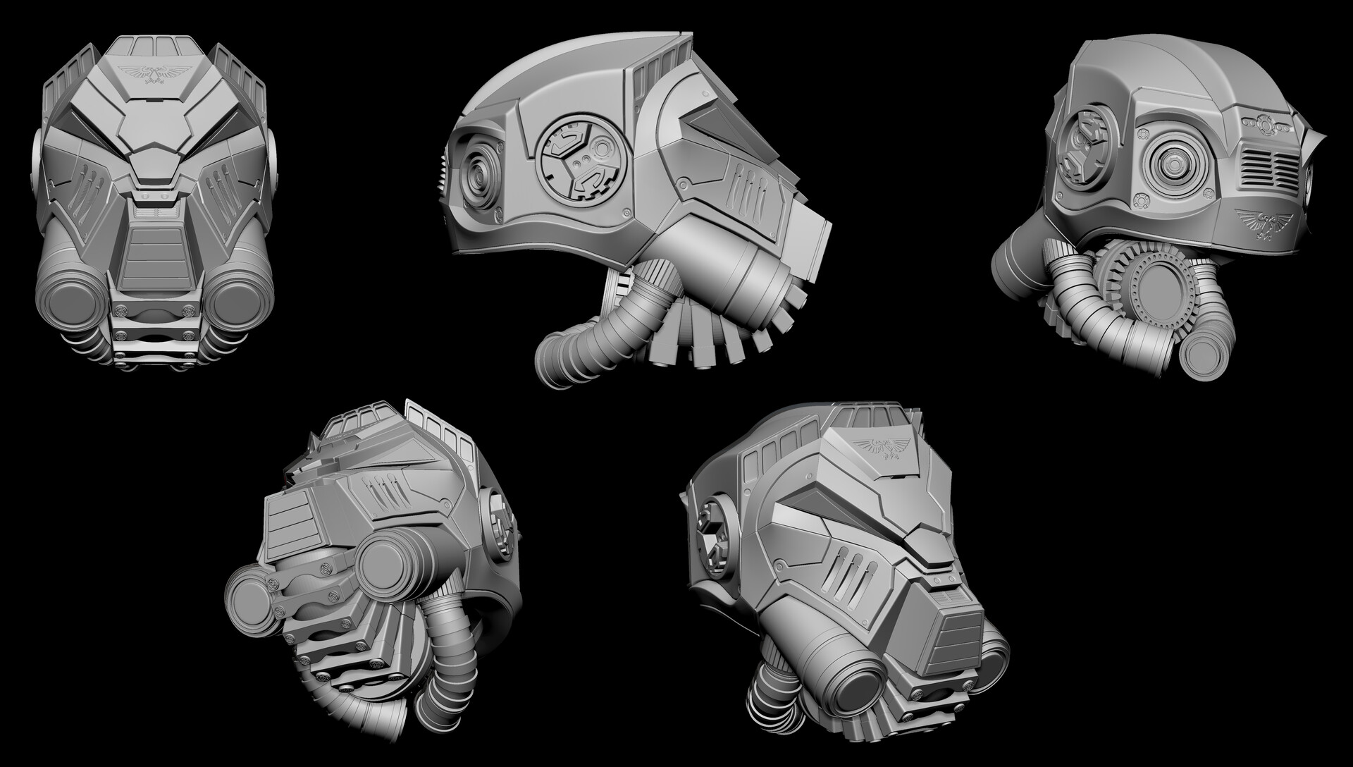 Terminator Helmet - 40K Hardsurface sculpt Zbrush