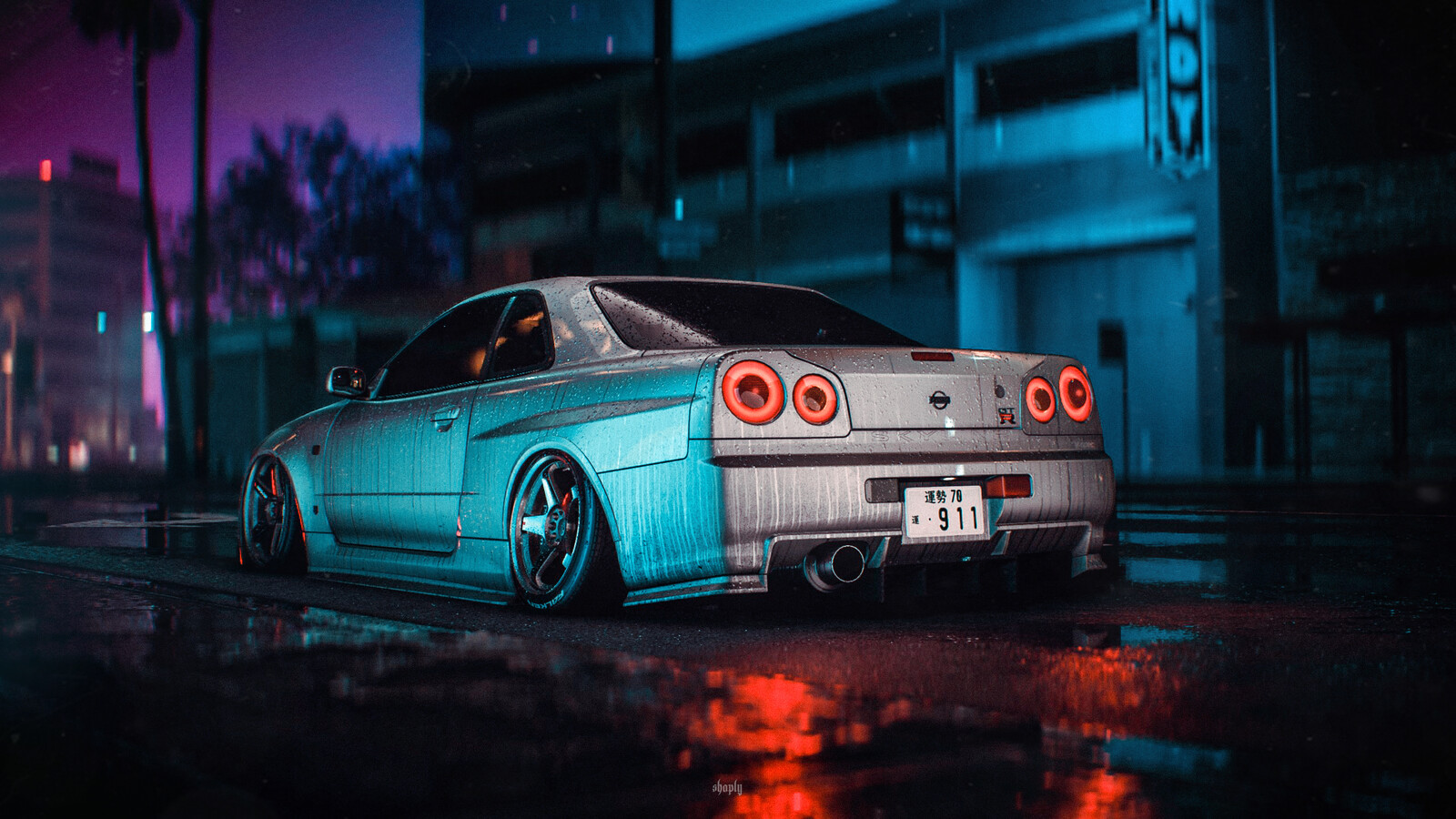 Artstation Nissan Skyline Gt R R34 Slammed 86