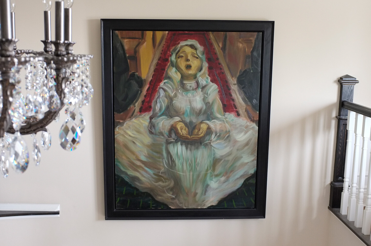 THE FIRST COMMUNION, painted by Vince Mancuso in 1990, oil on canvas 4x5 feet, private collection.