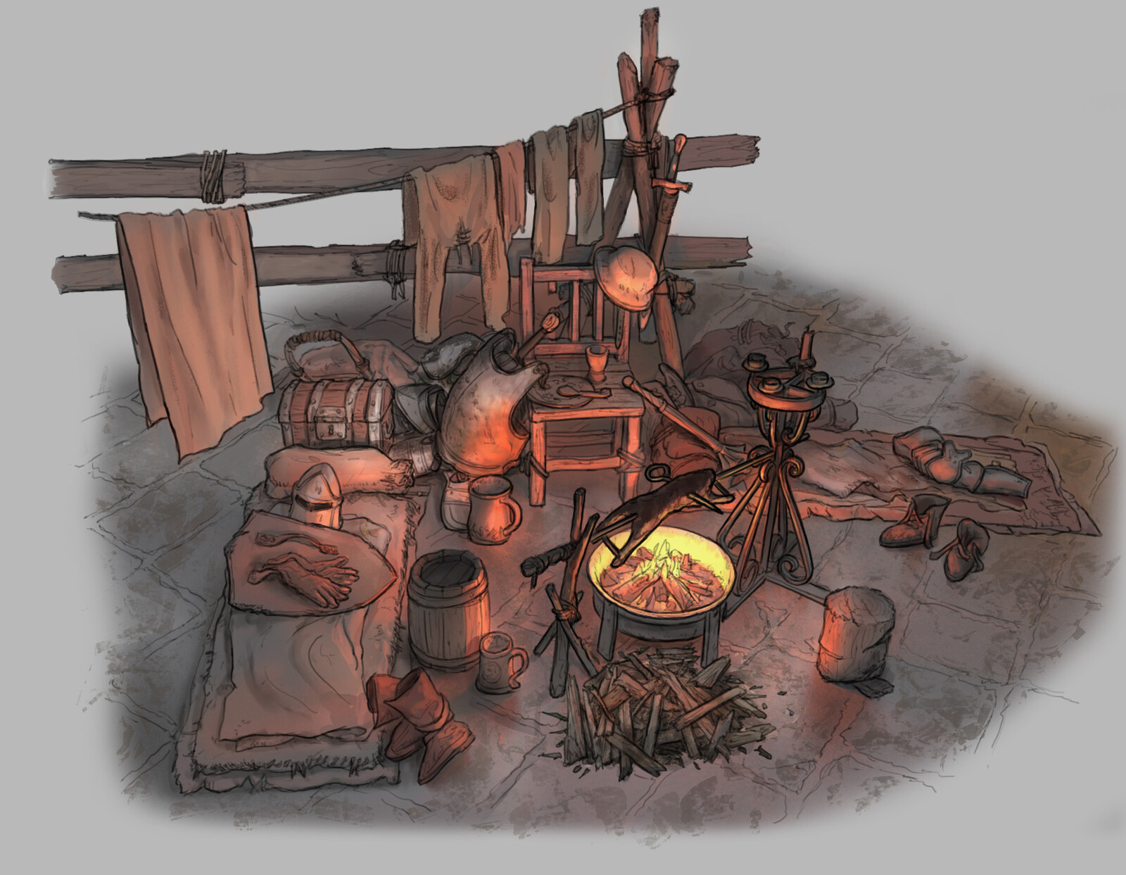 The Siege: Earl’s Keep - Cooking Fire Variation 03 // Fantasy / Medieval / Props / Design (250 min)