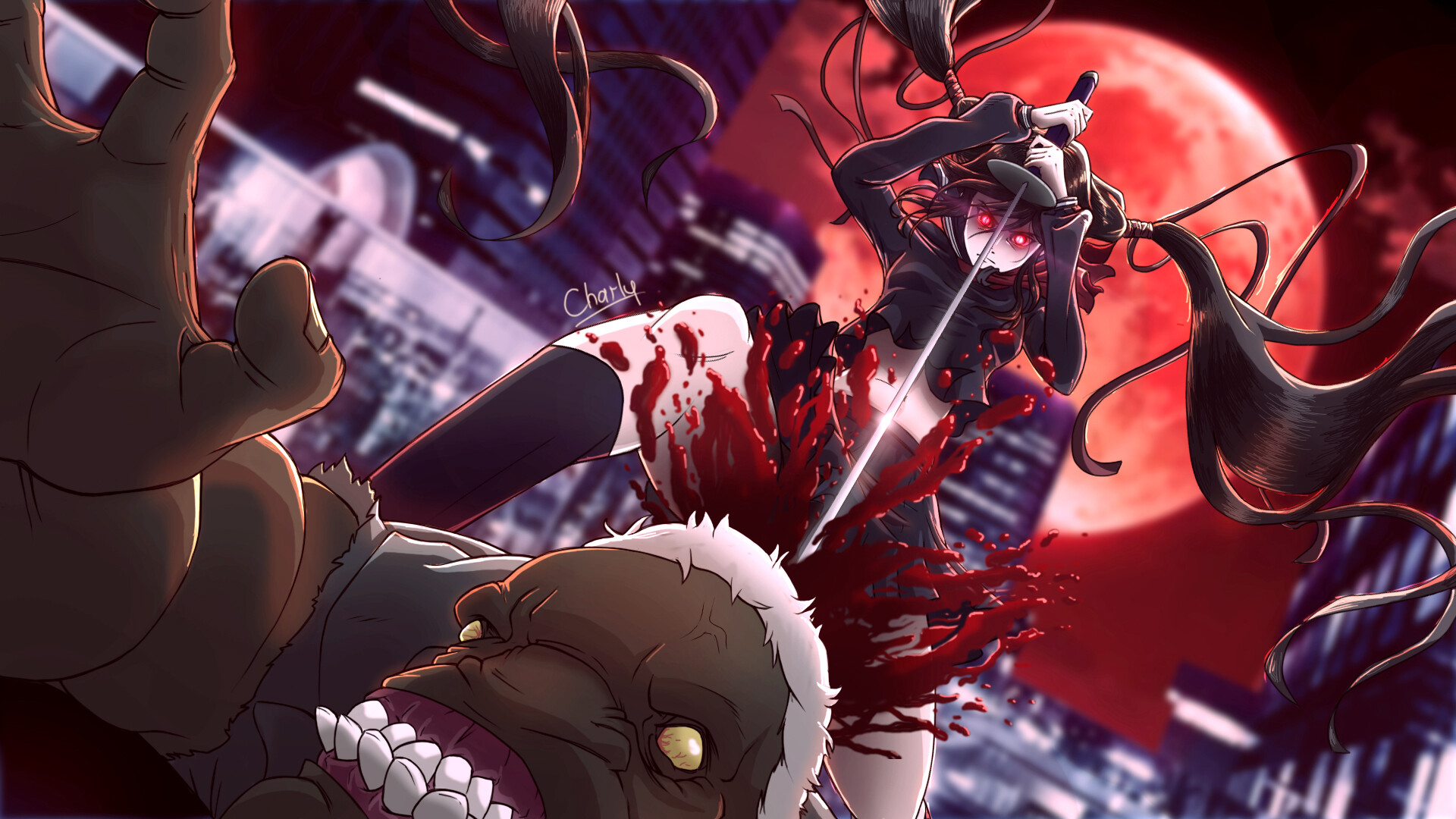 Artstation Blood C Movie The Last Dark Charly Animestation