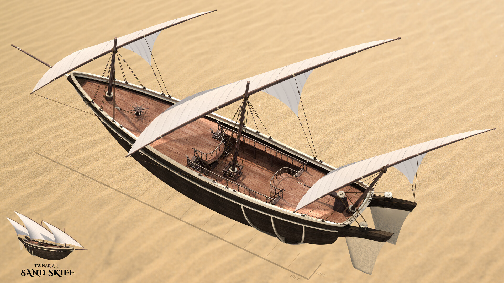 Artstation Tsunarian Sand Skiff Land Ship