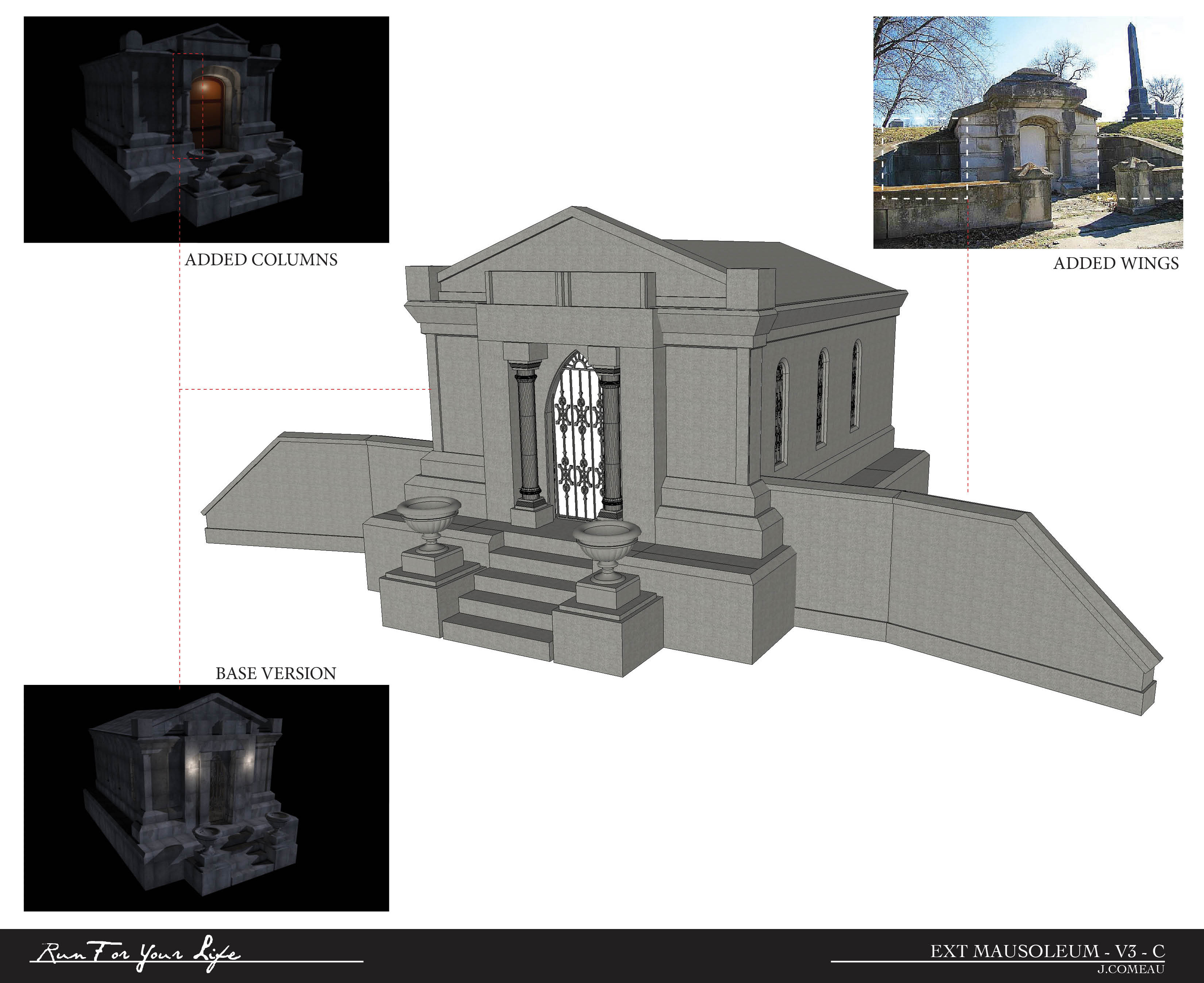 Sketchup model &amp; modo renders. We lost the wings in the final version due to a change in location.