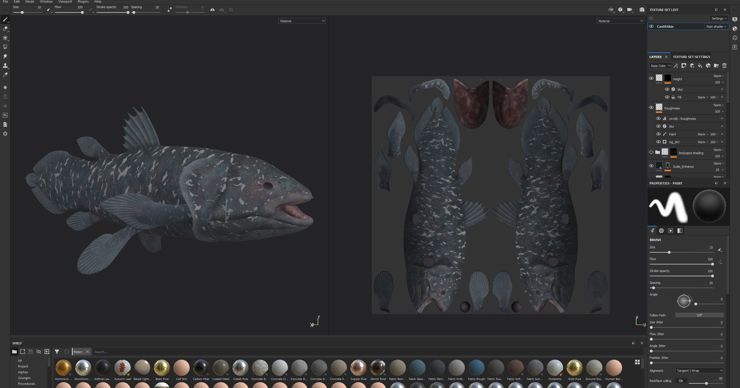 Textures were painted in Substance Painter.