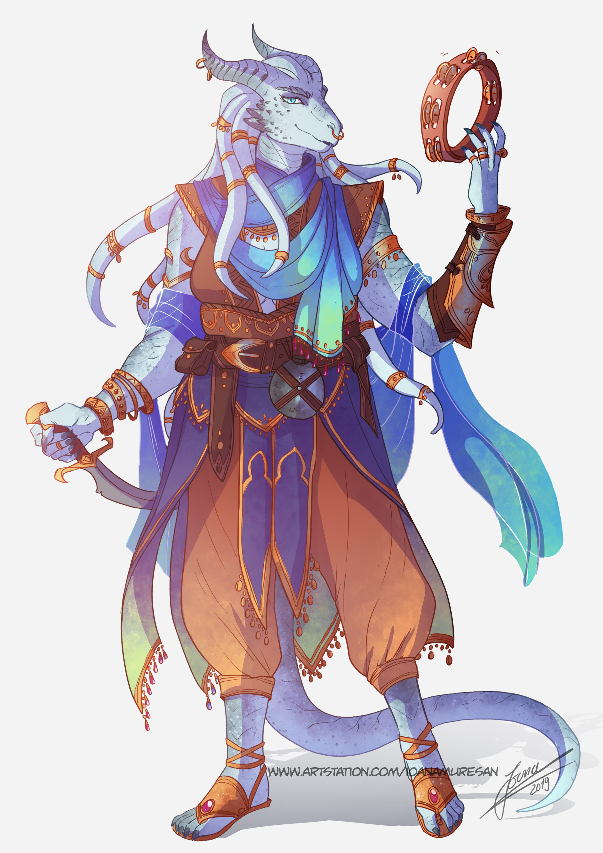 ArtStation Dragonborn bard