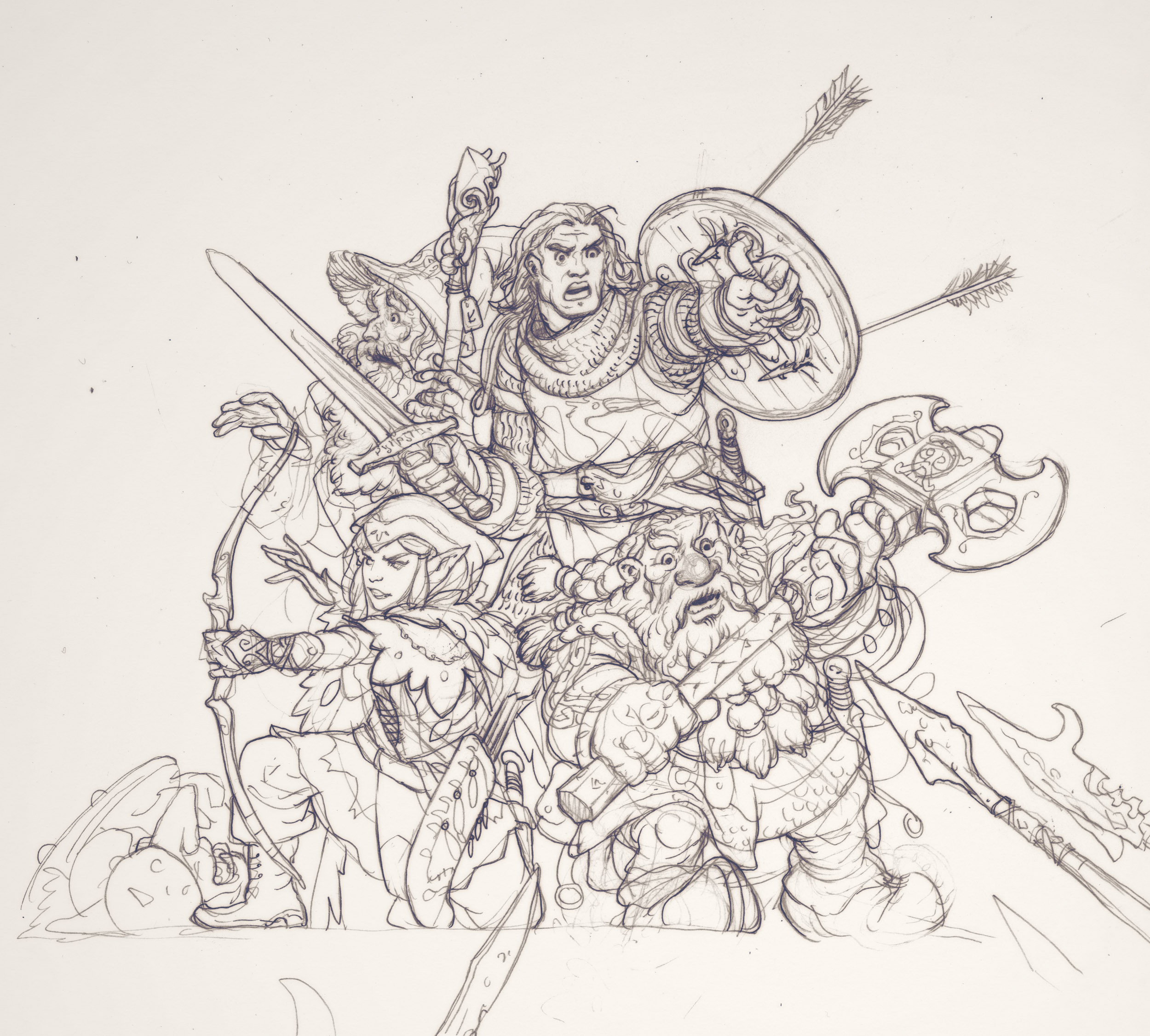 Detail of Tight Pencil Line Drawing