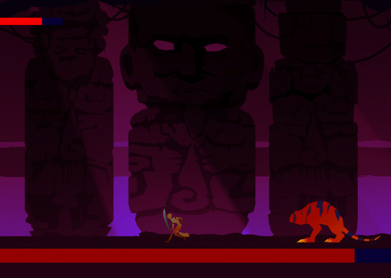 game screenshot; 2D art/background by Sofia Bolognesi