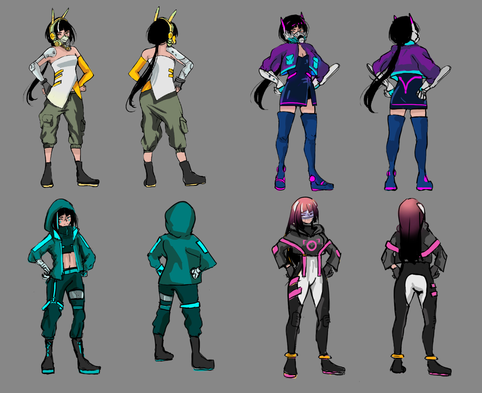 Artstation Cyberpunk Fashion Design Study Sarocha Phansaart