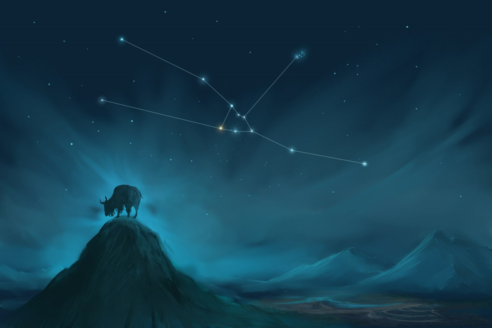 ArtStation - Taurus Constellation Painting (Zodiac Set)