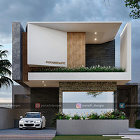 Artstation Three Storey House Design With Open Terrace Modern