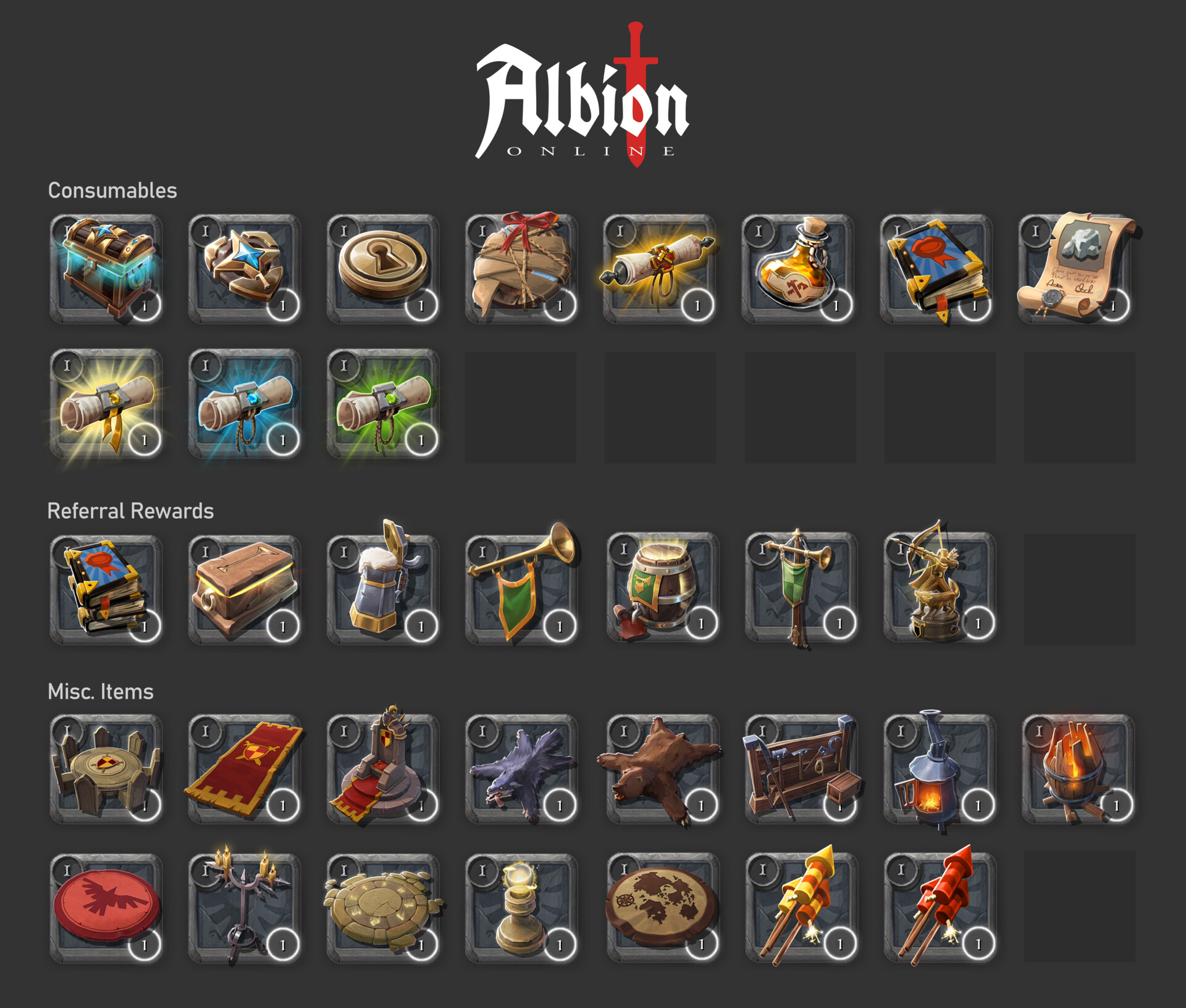 ArtStation Albion Online Item Icons Misc. Items