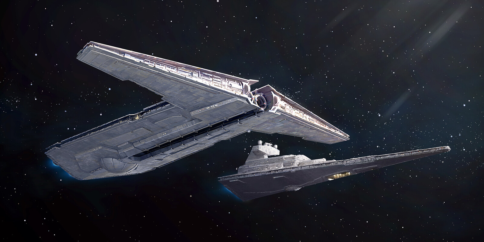 Onager-Class Star Destroyer with escort