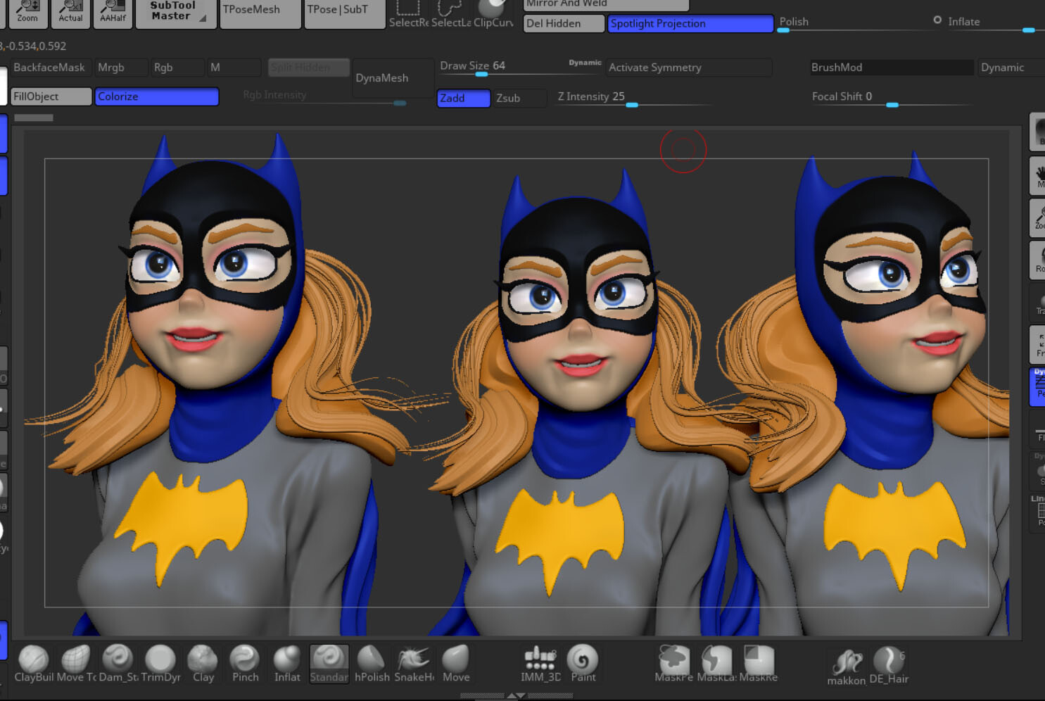 Batgirl ZBrush screenshot
