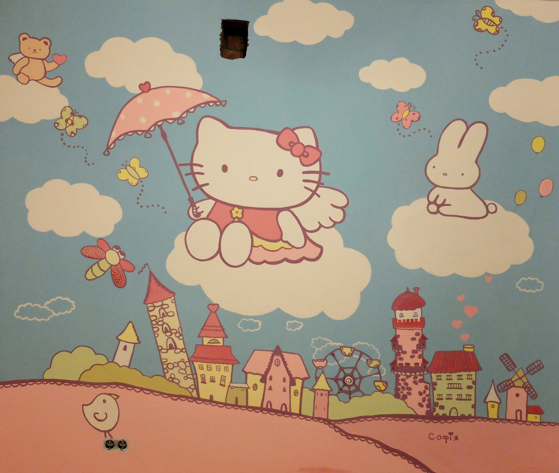 Hello Kitty in Paris Disney Wallpaper mural 254x365cm photo Fts