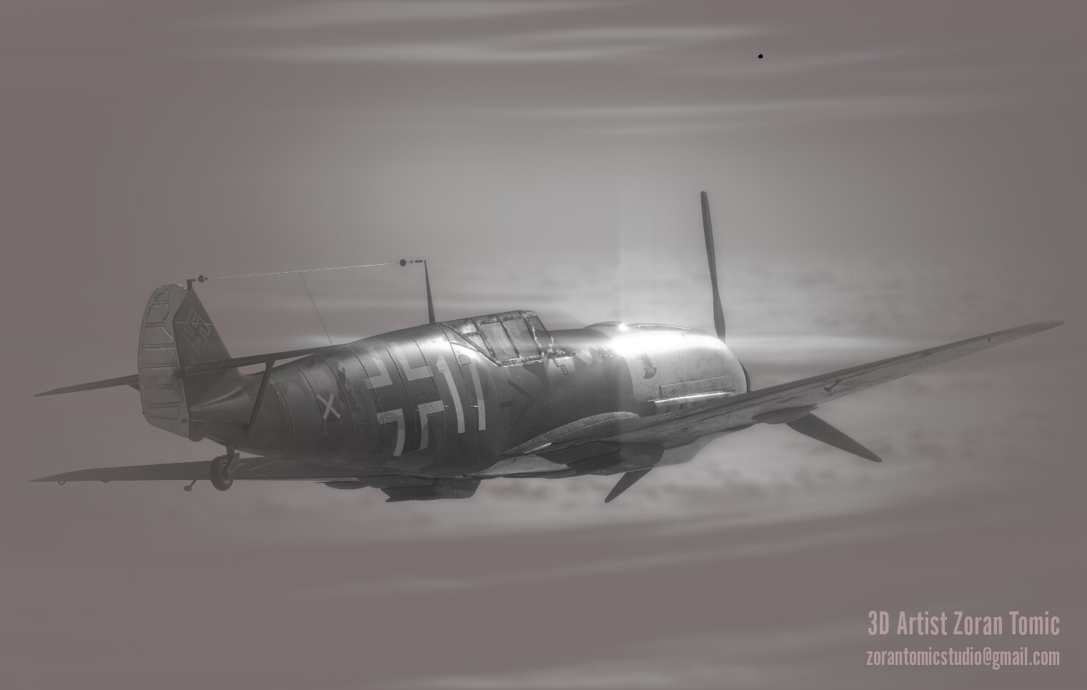 Zoran Tomic Concept Artist Messershmitt 3d Model For One Film Project About Second World War