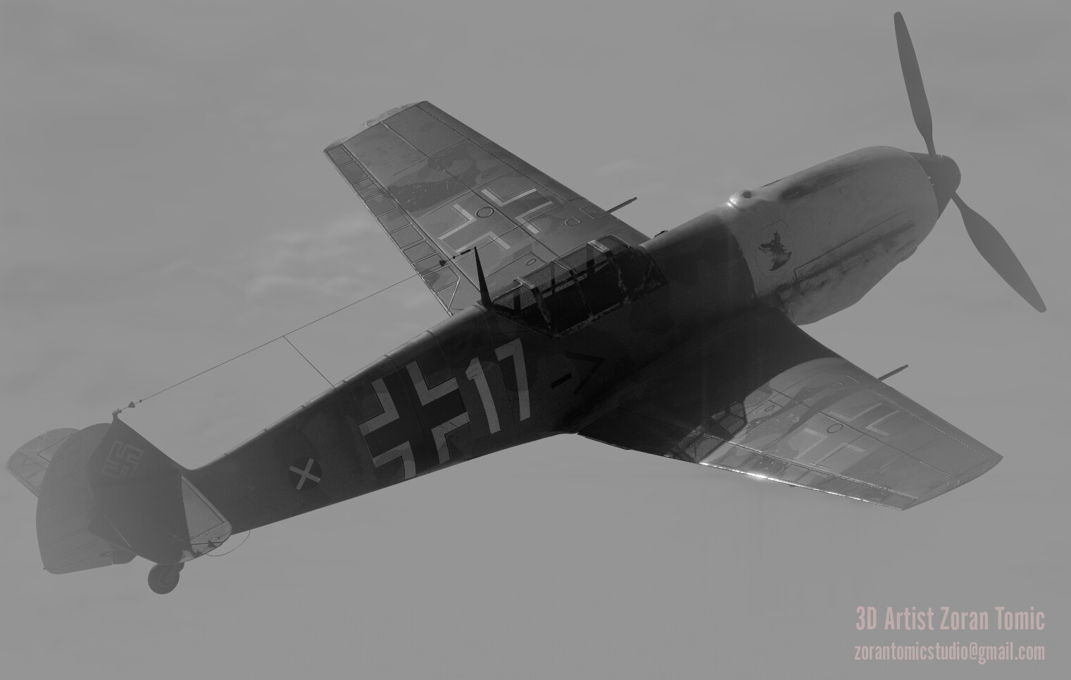 Zoran Tomic Concept Artist Messershmitt 3d Model For One Film Project About Second World War