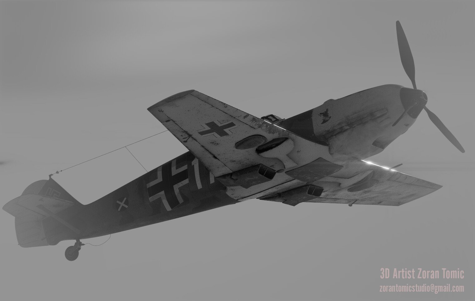 Zoran Tomic Concept Artist Messershmitt 3d Model For One Film Project About Second World War