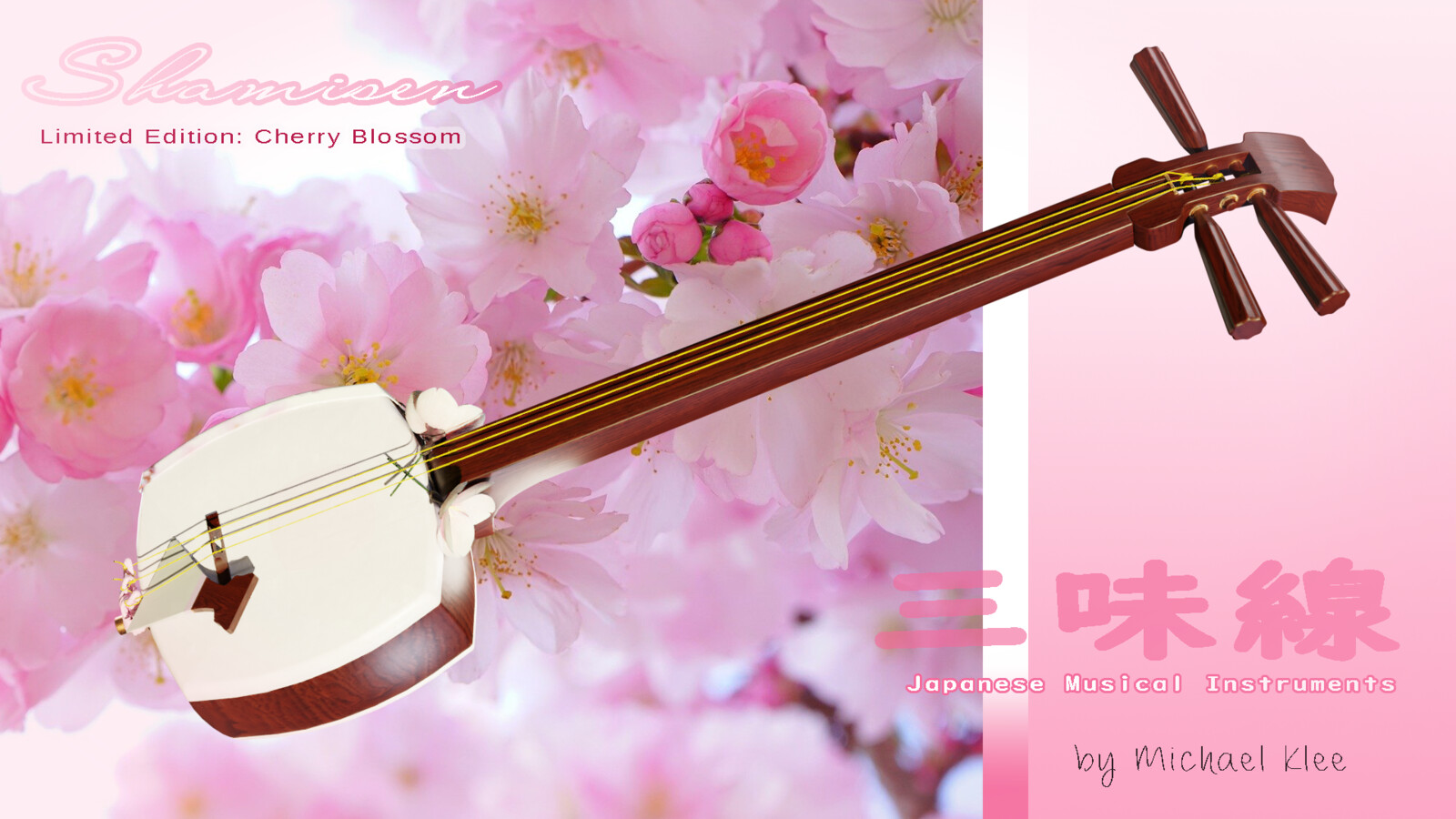 The shamisen 三味線 / cherry blossom edition Layer 10 top view