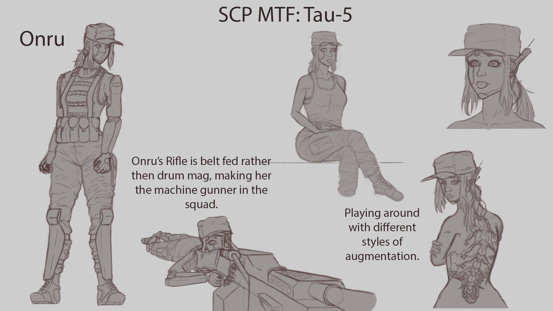 SCP: Tau-5 Onru Concept sketches.