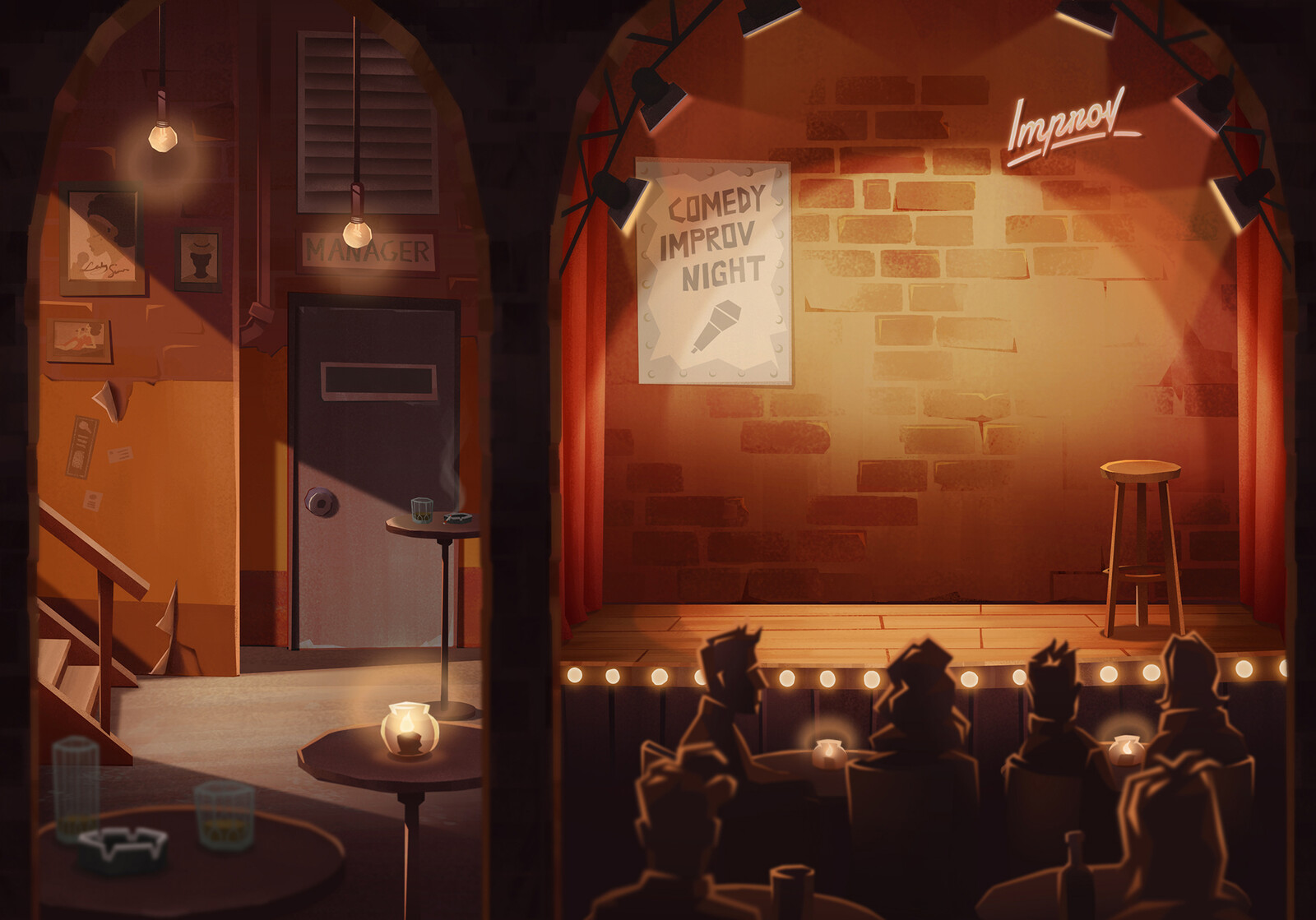 Mobile game background for a canceled project for Sproing Interactive Media GmbH, Art Direction by Andrea Mannel. - Photoshop