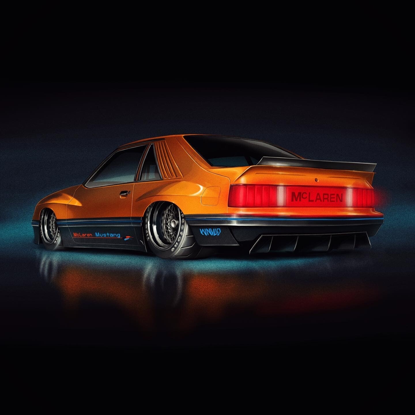 Artstation 1980 M81 Mclaren Mustang Foxbody Wnvld Andreas Wennevold In 1980, ford partnered with mclaren to create a road racing mustang. 1980 m81 mclaren mustang foxbody