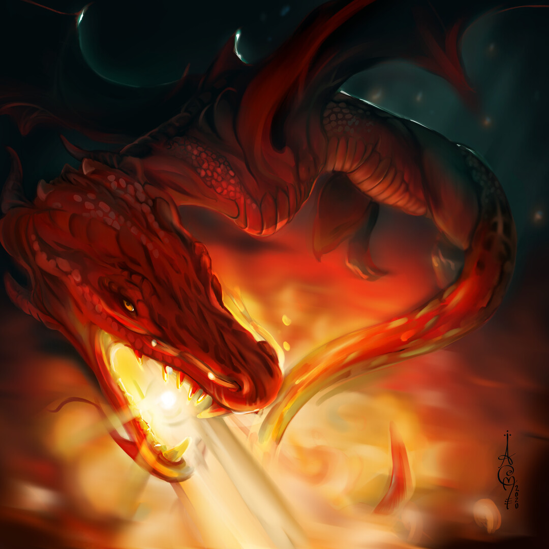 дракон в огне. дракон в огне. демон дракон фафнир. дракон дышит огнем. страшный дракон.