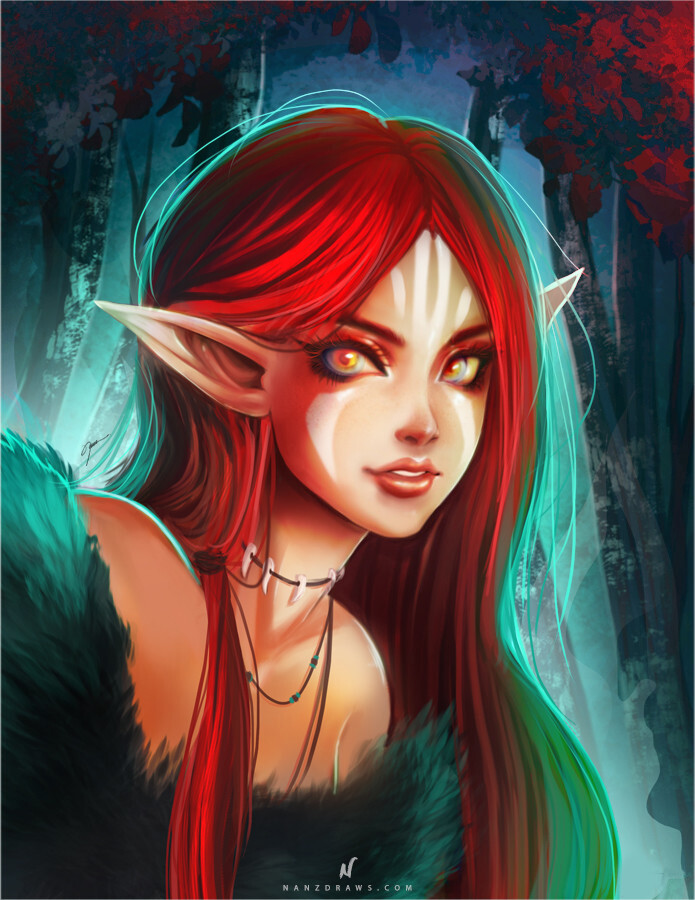 Red Elf Portrait.