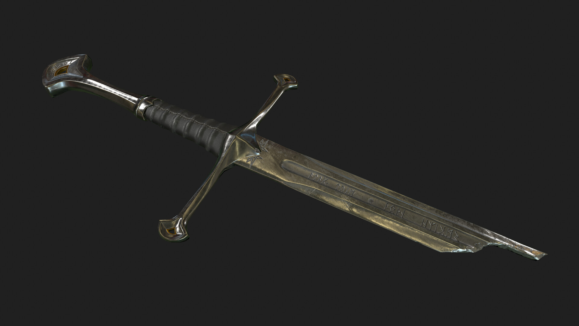 сломанный клинок. сломанный клинок. Broken straight sword. меч сбоку. меч нарсил властелин колец.