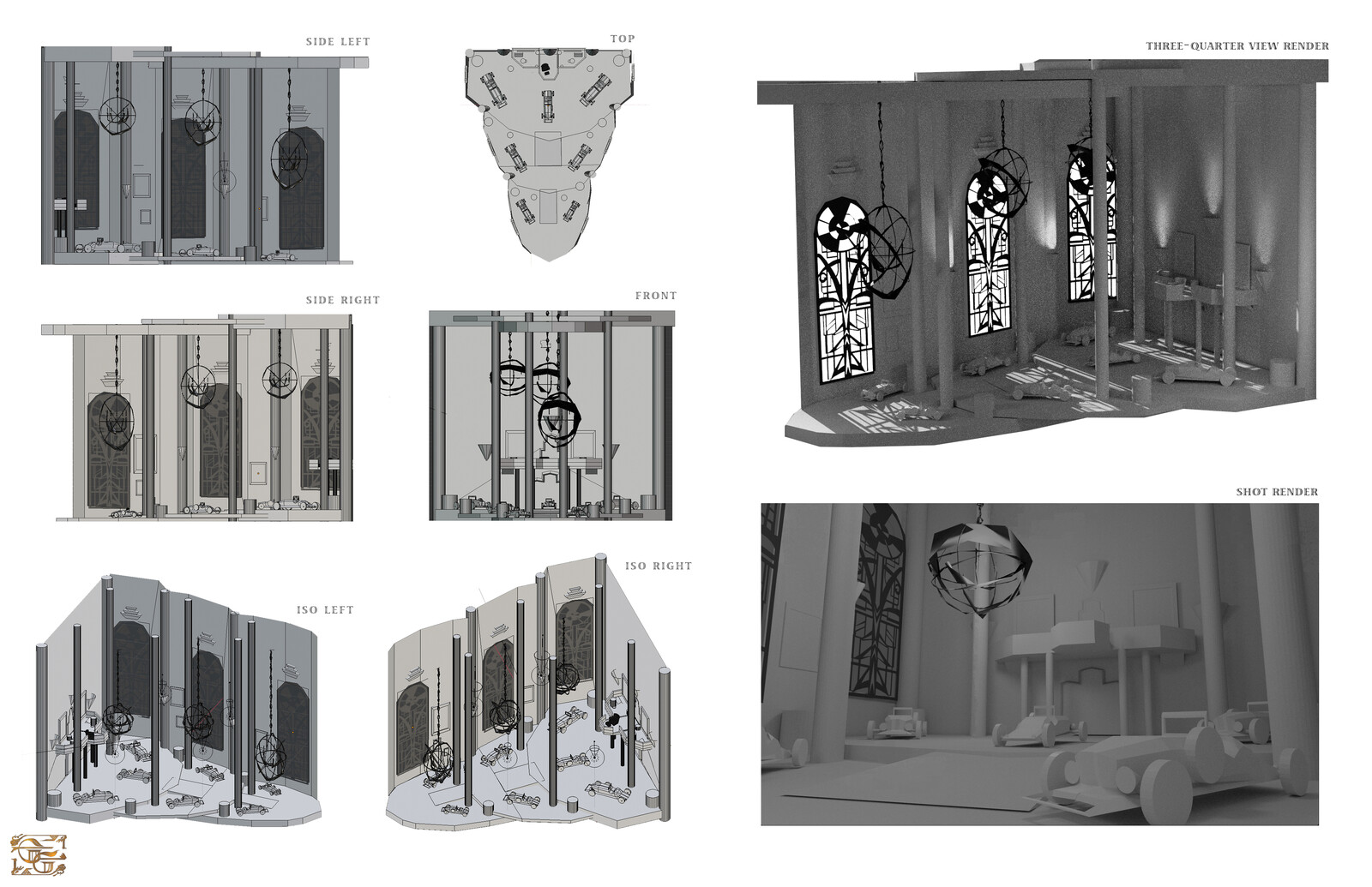 3D mock-up and scene render