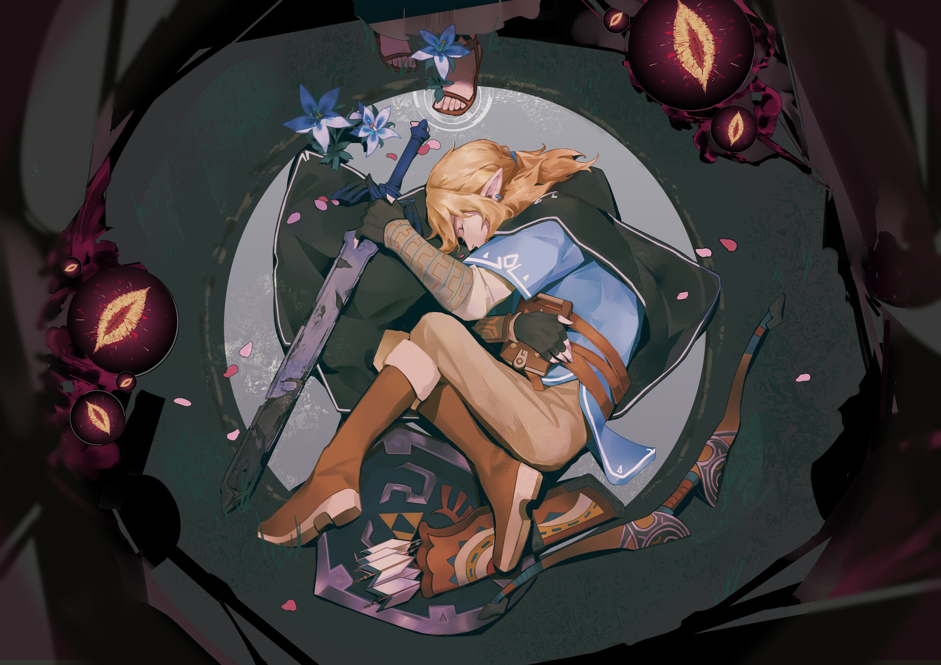 Человек спит с драконом. The legend of zelda линк и зельда. Сон линк. Сон линк. Zelda vr.