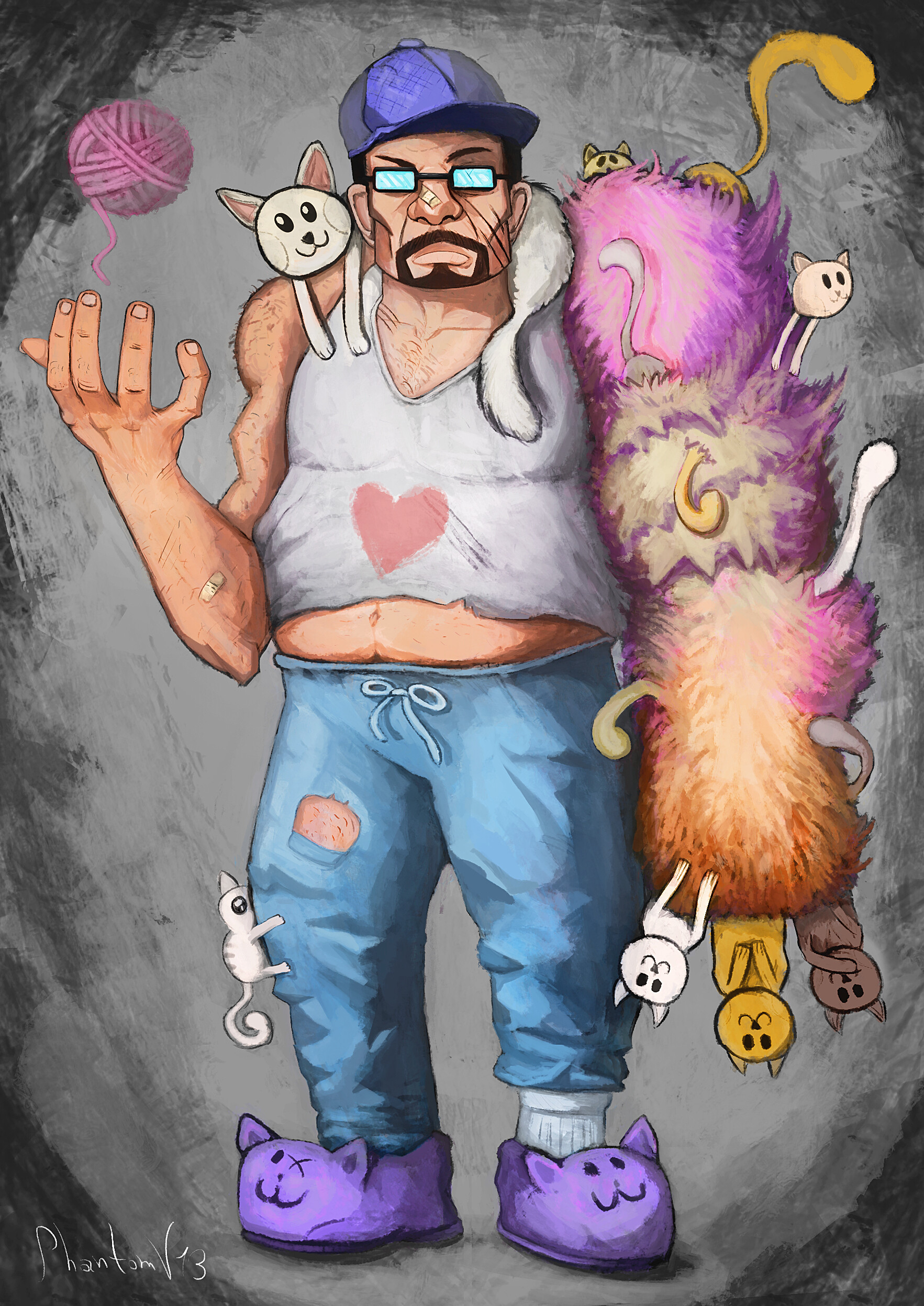 ArtStation - Crazy Cat Man Stukov - Skin Concept