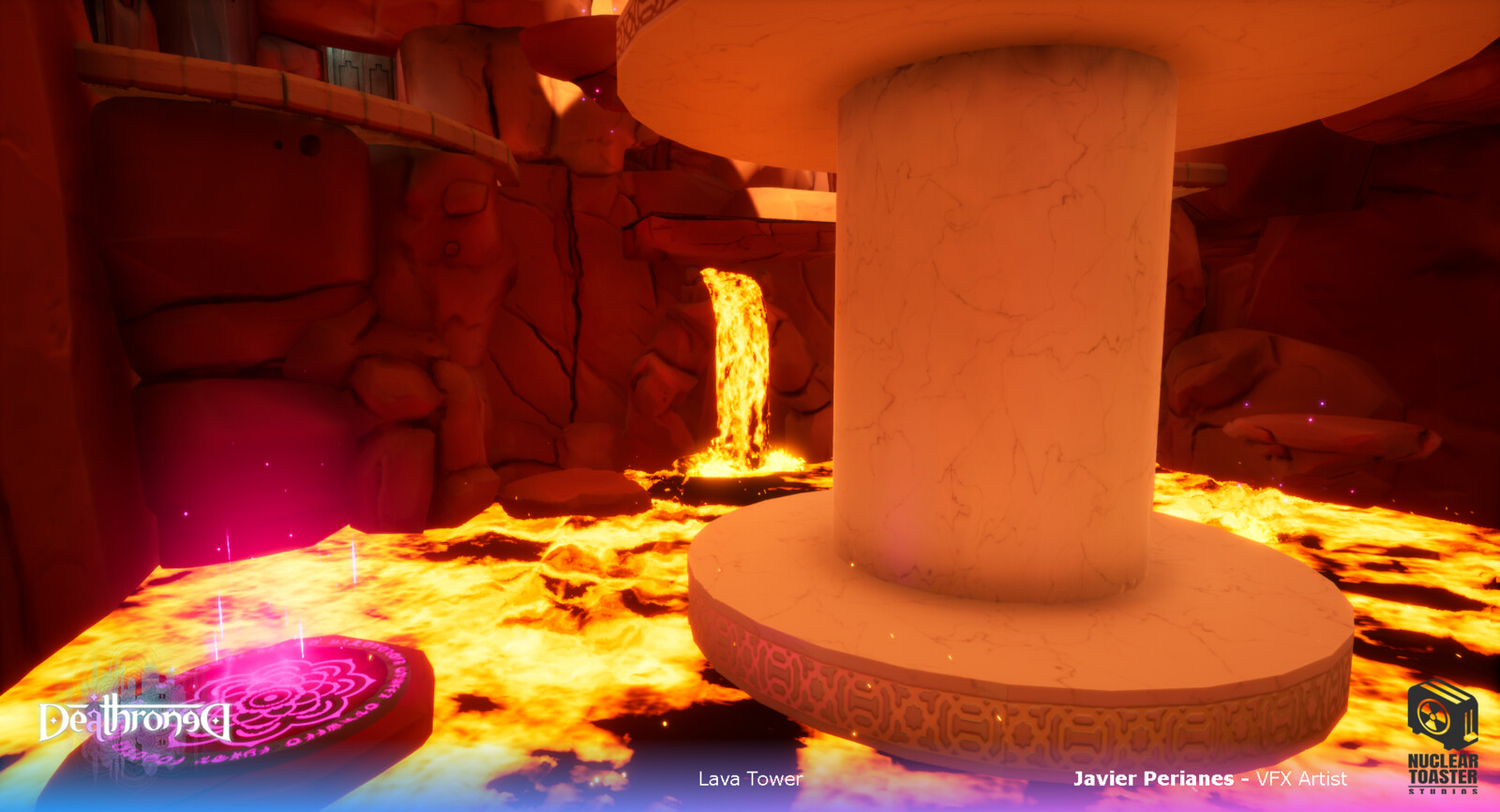 The lava shader in an environment