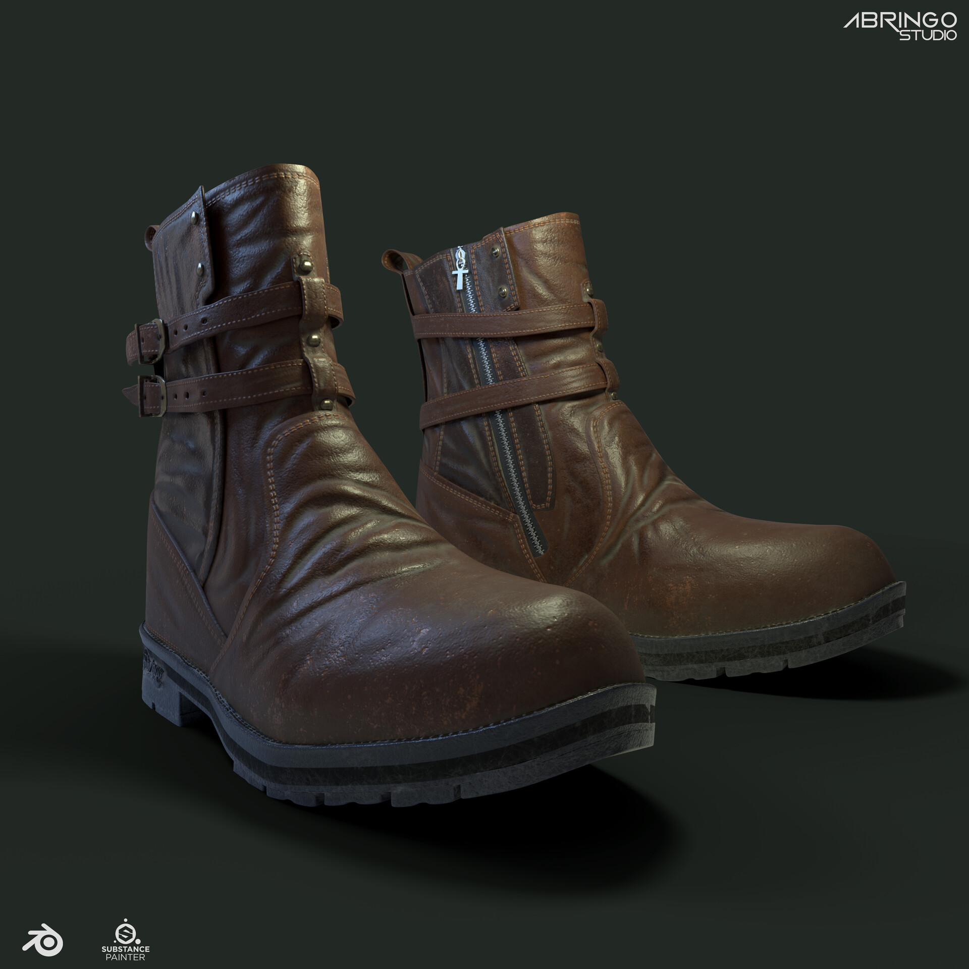 ArtStation - leather boots 1st rend test