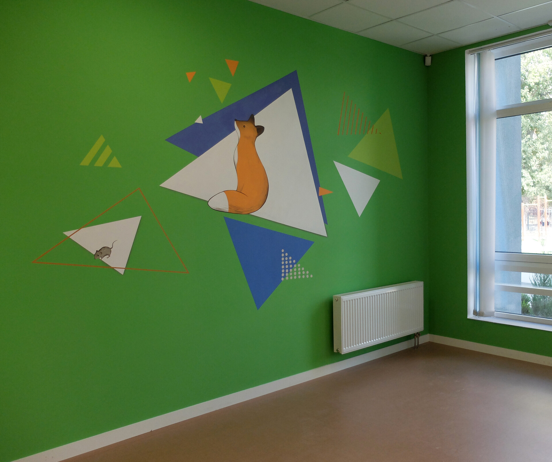 Artstation Fox Wall Painting For The Decor Of The School