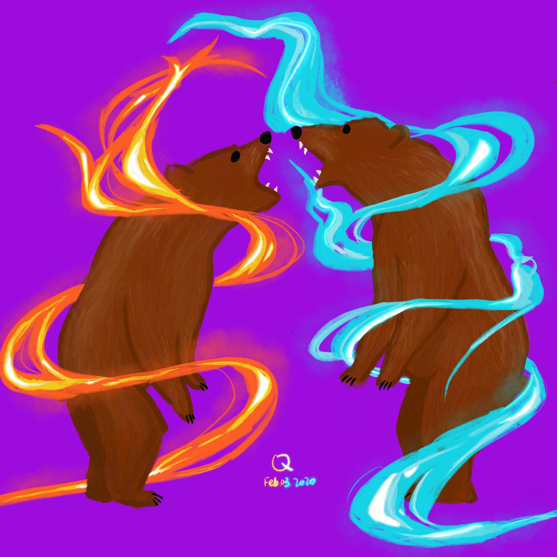 ArtStation Water bear and fire bear