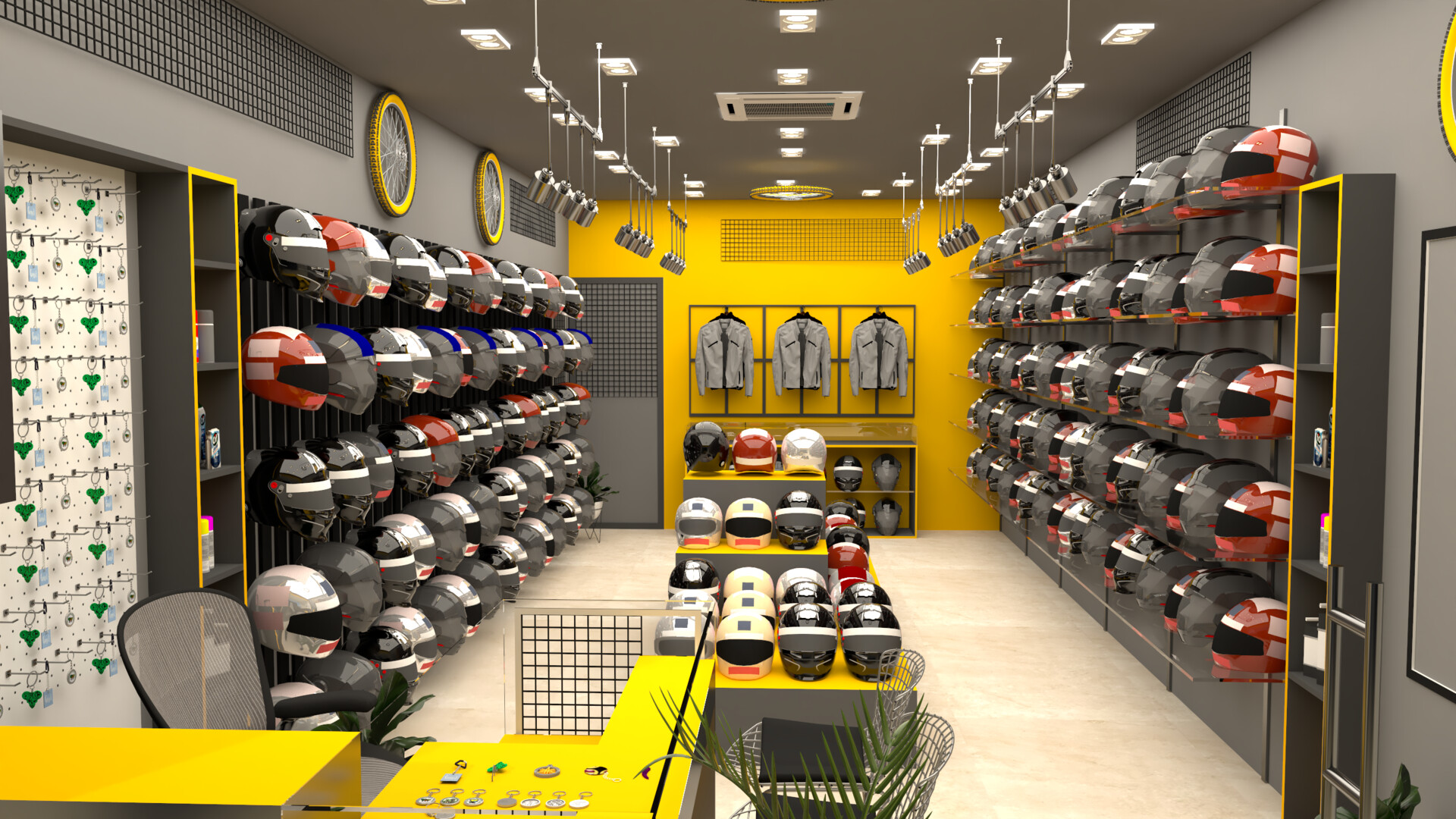 Helmet top shop design