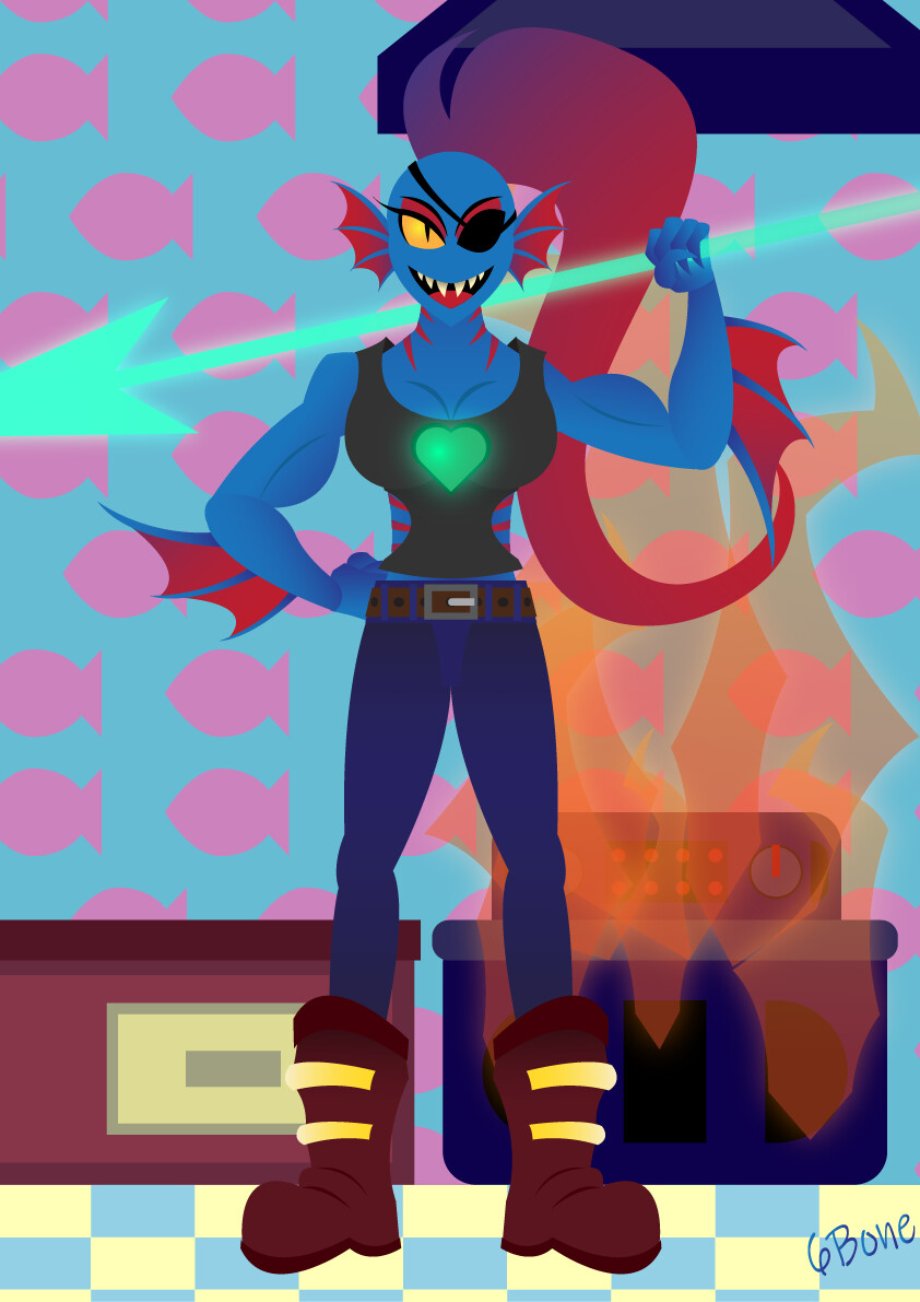 Paul Etienne Vector Illustration Undyne Undertale