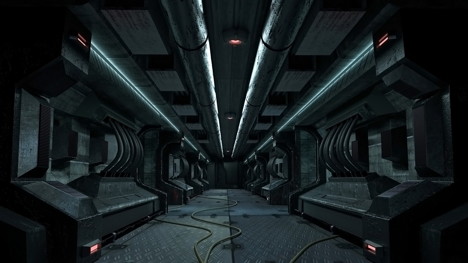 Horror Sci-Fi Hallway