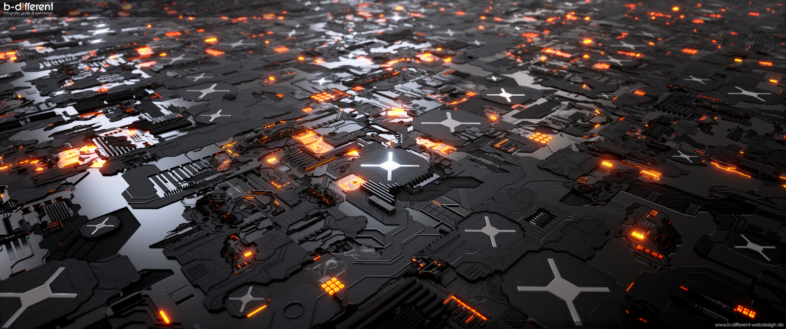 "Burning Circuits" | the final render with post processing in Photoshop