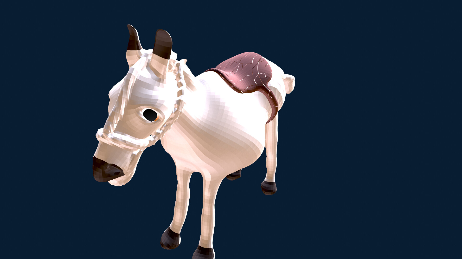 Artstation Horse 3d Model Low Poly Tapas Dey
